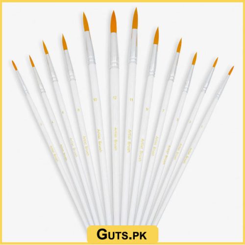 Yipinxua Transparent Round Paint Brush Pack Of 12