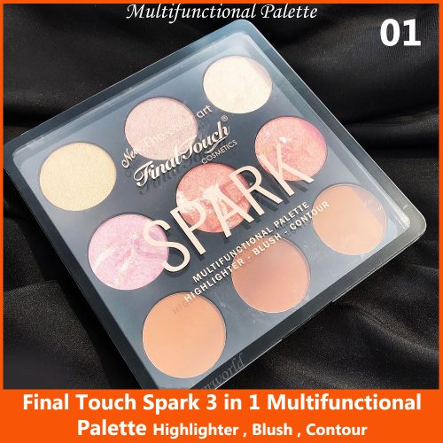 Final Touch Spark 3 in 1 Multifuncation Palette Highlighter Blush Contour
