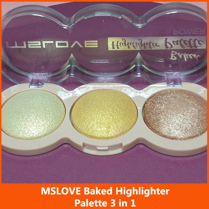 MSLOVE Baked Highlighter Palette 3 in 1
