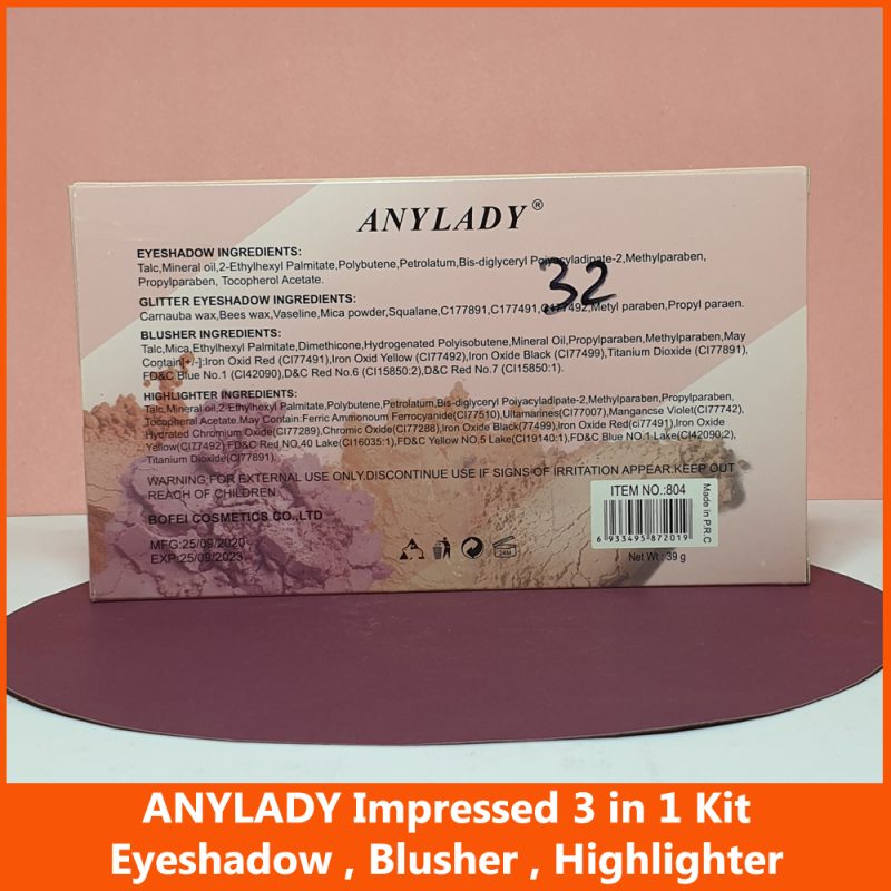 ANYLADY 3 in 1 Kit Eyeshadow Blusher Highlighter