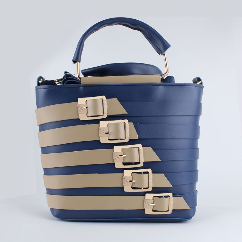 Hand Bag / Shoulder Bag for Girls in Blue & Skin