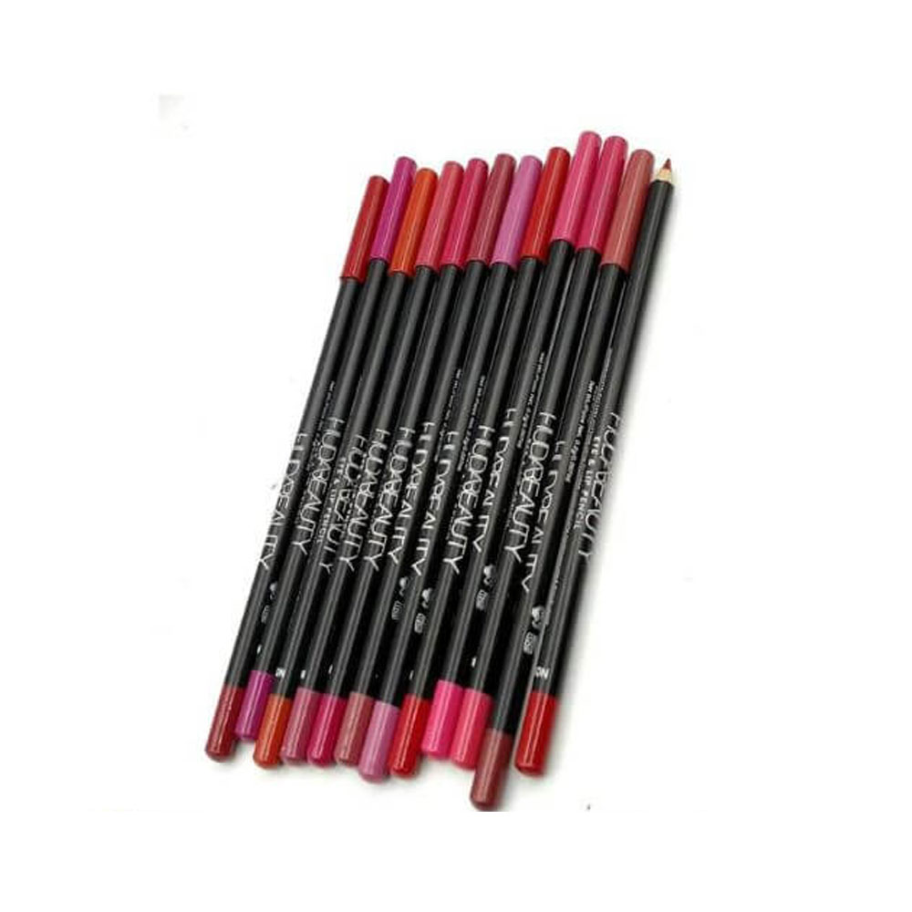 Huda Beauty Matte Lipliner Color Pencils pack of 12