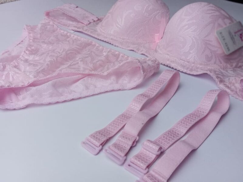 Sexy Padded Soft Pink Bra & Panties Set